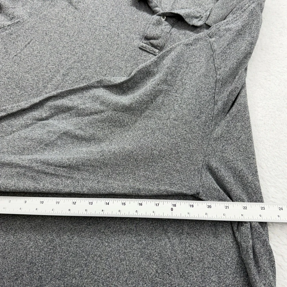 Polo Ralph Lauren Mens 4XB Big & Tall Gray Long Sleeve Polo Shirt‎ Distressed